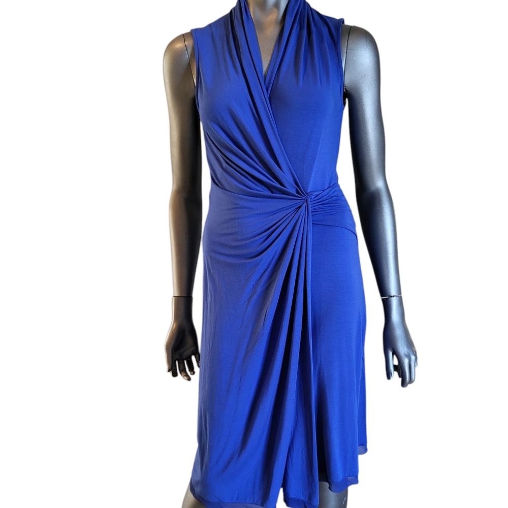 252. Kobi Halperin Maureen Twist Elegant Blue Sleeveless Stretchy Dress -  Small